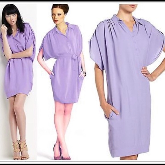 DVF Diane von Furstenberg Karin Freesia Button Down Shirtdress Size 2 - Picture 2 of 10